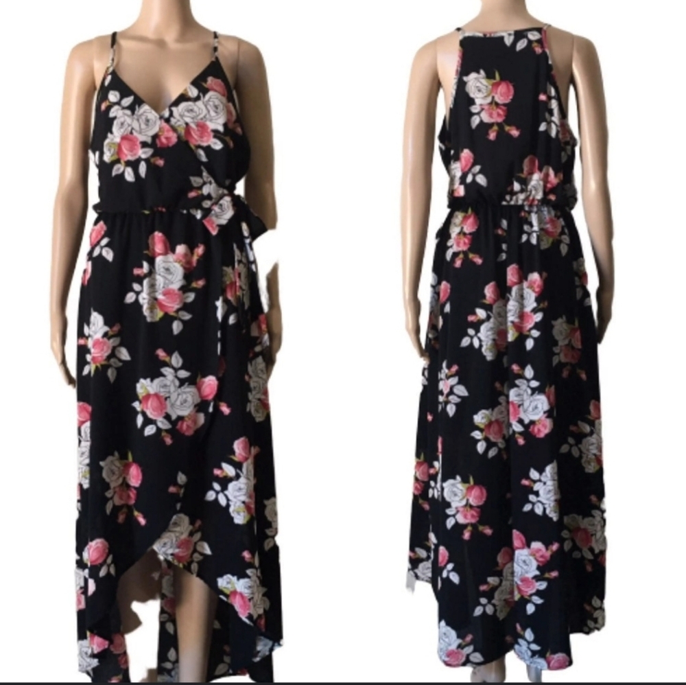 Scobe large floral dress high lo wrap